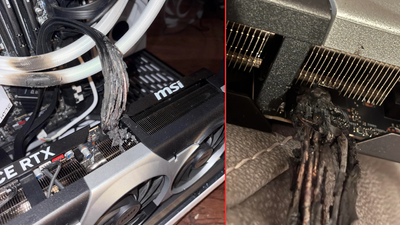 Nvidia GeForce RTX 5090 power wire reportedly caught fire despite using the original cable — CPU cooler's tubing was also caught in the blaze