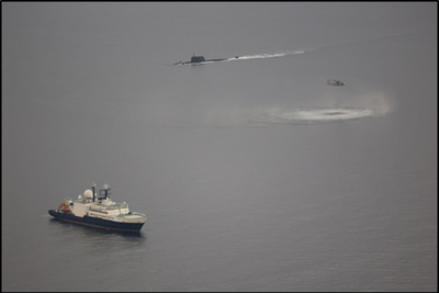 Russian submarine followed spy ship into British waters as it mapped gas pipeline