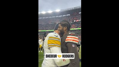 Shedeur Sanders, Aaron Rodgers Shared Sweet On-Field Moment After Browns Win vs. Steelers