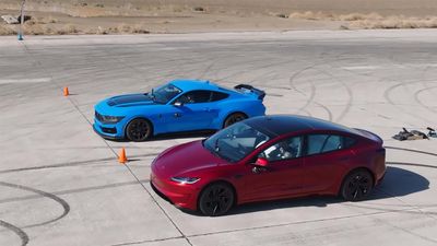 A Tesla Model 3 Raced A $90,000 Ford Mustang Dark Horse. The Results Were Shockingly Close