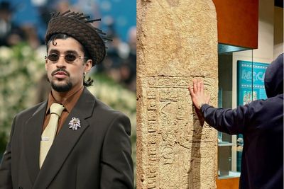 Mexican museum scolds Bad Bunny for touching ancient artifact