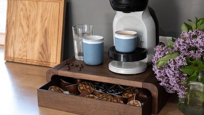 I've Found an Easy (and Cost-Effective) Way to Add a Coffee Station to Your Countertop — This Clever Gadget Will *Literally* Elevate Your Set Up