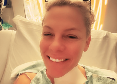 Singer Pink issues shock health update as she posts New Year message from hospital bed