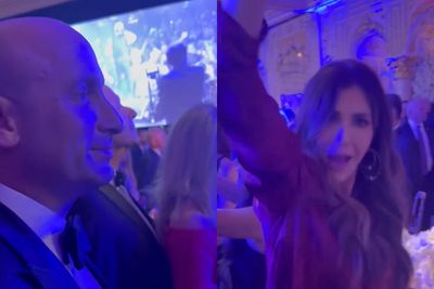 Stephen Miller and Kristi Noem shredded after dancing to ‘Ice Ice Baby’ at Trump’s New Year’s Eve Party