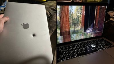 Ukrainian soldier's M1 MacBook Air takes direct shrapnel hit, saving his life — screen cracked and letter 'K' missing but laptop remains functional