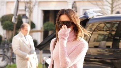 Baby pink is set to be a big trend in 2026, and Victoria Beckham's way of wearing it works best