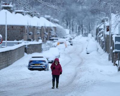 UK weather: snow easing but ice remains widespread hazard, warns Met Office – as it happened