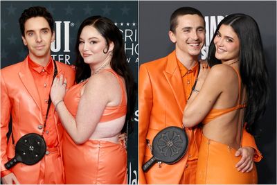 Kylie Jenner and Timothée Chalamet’s infamous matching outfits spoofed on Critics Choice red carpet