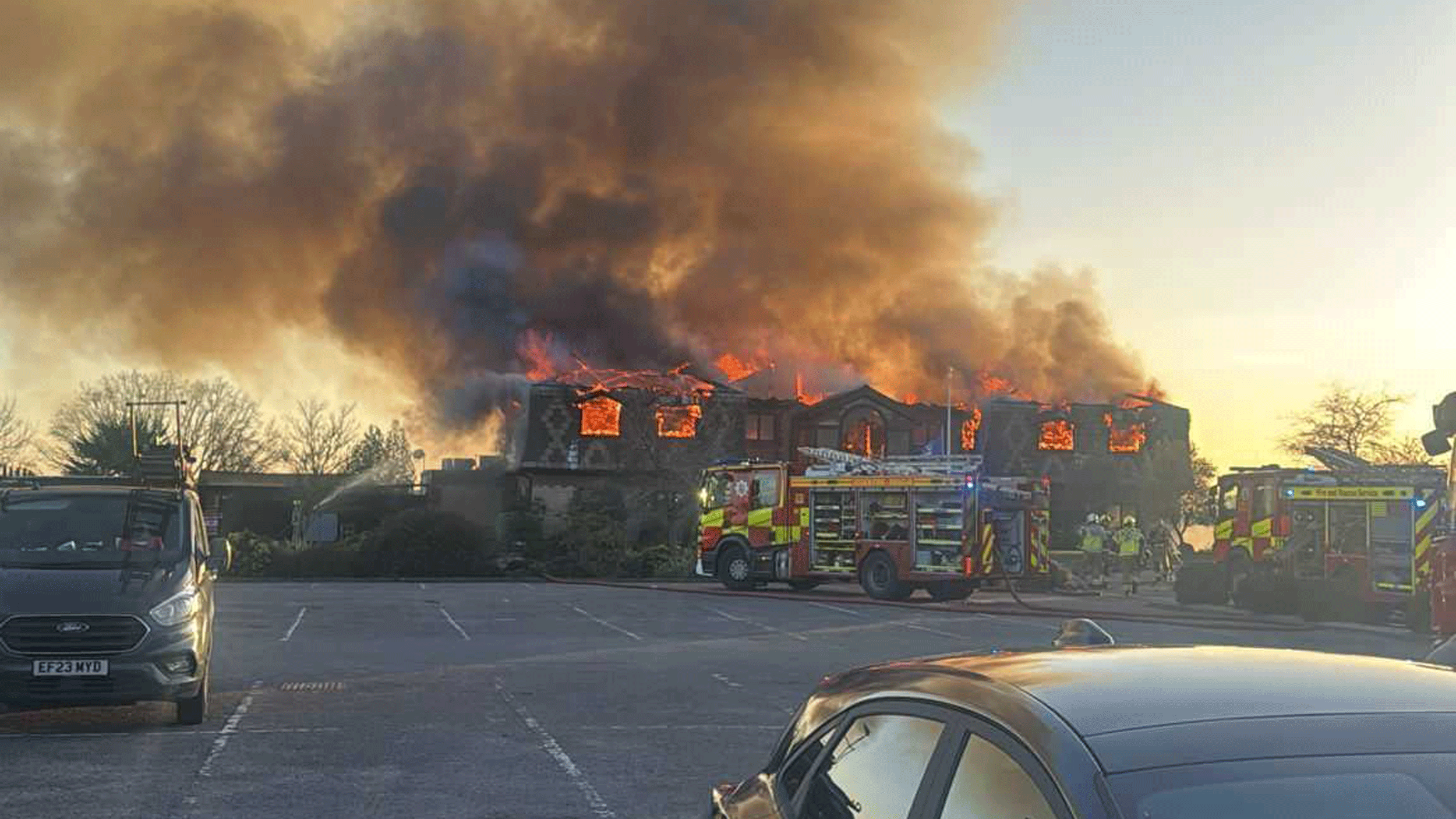 West Essex Golf Club Fire: 60 Firefighters 'Making Good Progress' Tackling Huge Clubhouse Blaze