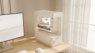 CyberPowerPC's MA-01 comes with analog color control knobs, woven steel mesh, and slanted airflow – modern trimmings meet retro design in new curved-glass PC case