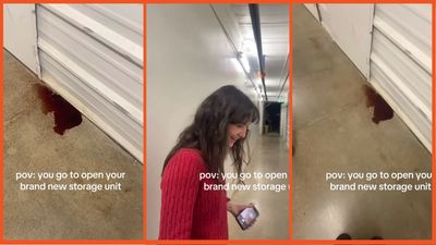 Woman stumbles upon potential crime scene in her new storage unit, leaving her no choice but to call the police