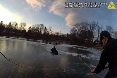 New Jersey police issue warning to ‘stay off the ice’ after daring rescue of teen from frozen pond