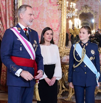 The Future Queen of Spain Pairs Shimmery Pink Makeup With Her Military Uniform For Proud Moment with Her Parents