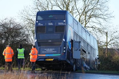 Children in hospital after school bus crashes on icy roads as UK prepares for Storm Goretti