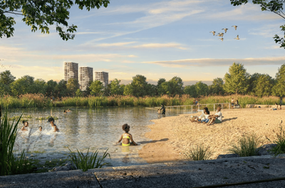 First look at free wild swimming spot with sandy beach planned for east London
