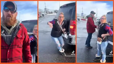 ‘Babe you just hit me!’: Man denies hitting woman’s car, proceeds to back vehicle into his own wife immediately after