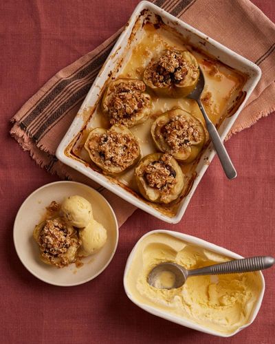 Helen Goh’s recipe for baked apples with lemon and tahini