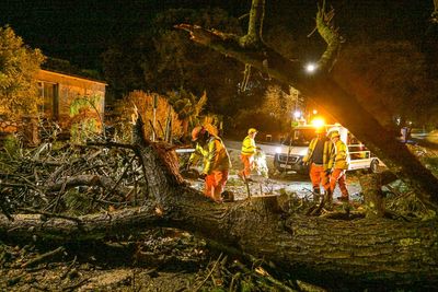 Britain battered by 99mph Storm Goretti as shop fronts torn off and power lines downed