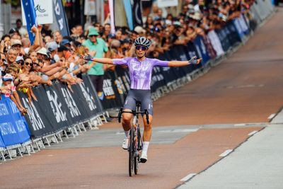 Ruby Roseman-Gannon launches from break to claim elite women's criterium at Australia's Road National Championships