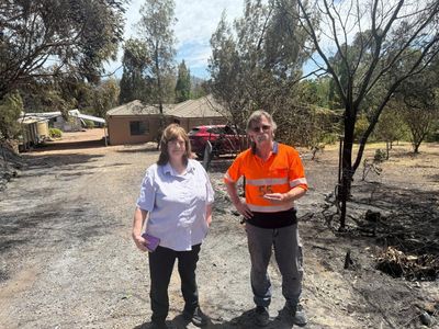 Lynne and Peter return to find their house still standing but others left devastated after Harcourt bushfire