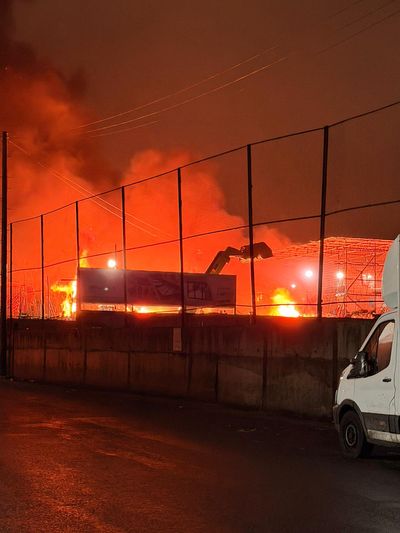 Huge fire breaks out at southwest London recycling centre disrupting trains to Heathrow