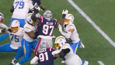 Patriots Get Away With Roughing Justin Herbert on Key Play in First Half