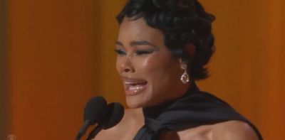 Teyana Taylor sends powerful message during tearful Golden Globes speech