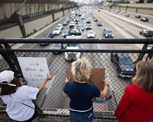 Hyperlocal and highly visible: the power of freeway overpass protests amid Trump 2.0