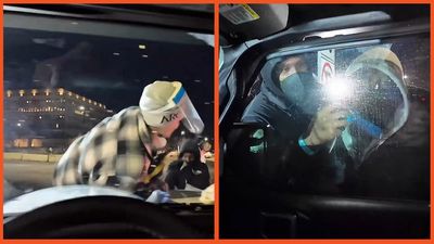 Conservative influencer claims he was ‘forced’ to drive through ICE protesters – but fails to bury the truth