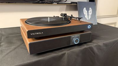I heard, and felt, Victrola's new 'soundbase for turntables' speaker — and this risky idea just might work
