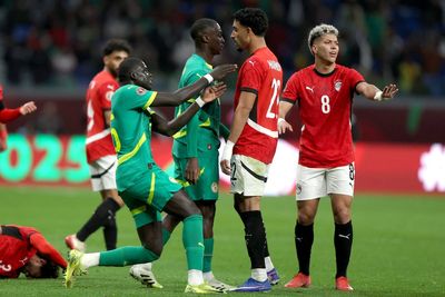 Mohamed Salah’s foul on Sadio Mane sparks touchline fracas in heated Afcon semi-final