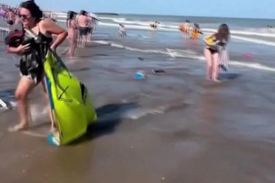 Holidaymakers scramble to safety as deadly ‘meteotsunami’ smashes into beach in Argentina