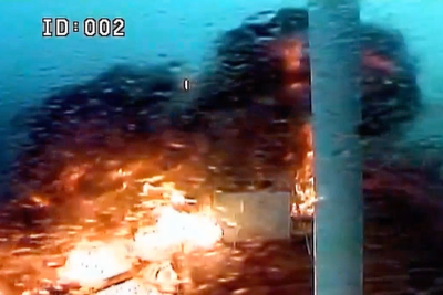 Moment two ships explode in huge fireball after deadly collision in North Sea caught on CCTV