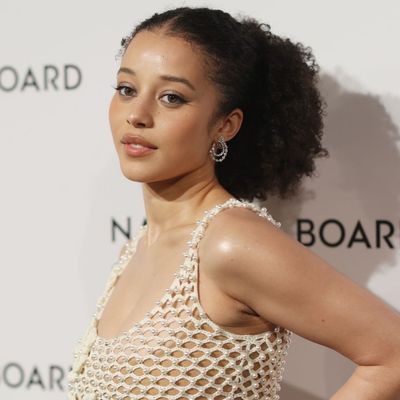 Chase Infiniti Continues Her No-Miss Red Carpet Streak in an Oscar de la Renta Fishnet Dress