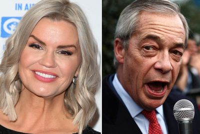 Kerry Katona claims she receives texts from Nigel Farage ‘now and then’