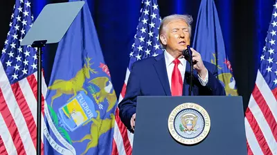 Donald Trump humiliates himself in front of elite businessmen staring in uncomfortable silence at the president of America