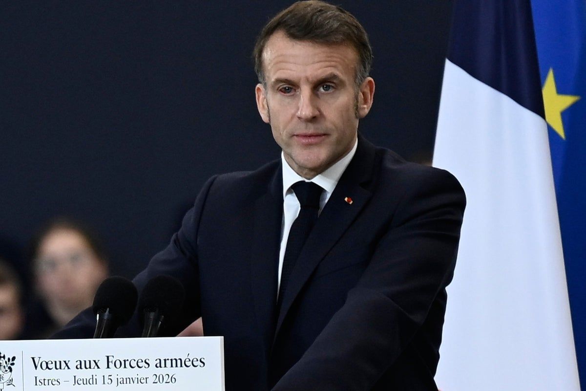 French President Macron laughs off ‘unsightly’ eye condition during military address