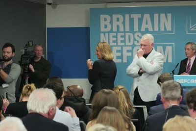 Awkward moment Nigel Farage left waiting as Robert Jenrick fails to appear at his own Reform unveiling