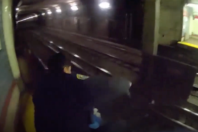 Police commended after rescuing injured passenger from train tracks with seconds to spare