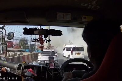 Dashcam footage captures second crane collapse in two days in Thailand