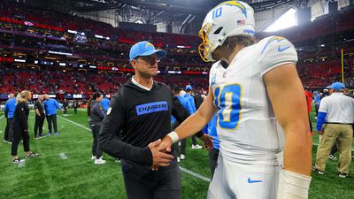 Jim Harbaugh Had Three-Word Defense of Justin Herbert Amid Recent Playoff Woes