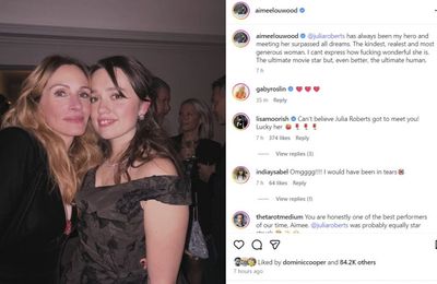 Aimee Lou Wood's Julia Roberts meeting 'surpassed her dreams'