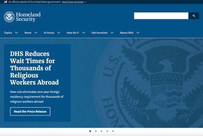 Website Nazis.US has been redirected to take visitors to DHS homepage
