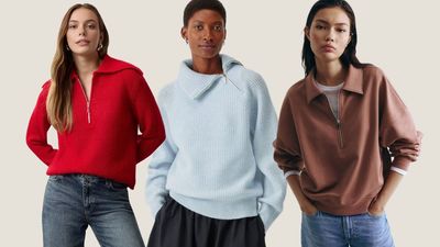 Quarter zip jumpers are trending right now, and the sporty knitwear will easily elevate your January wardrobe and beyond