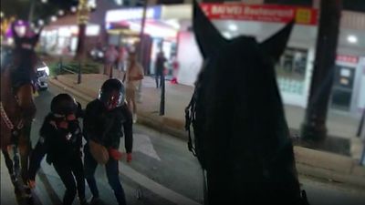 Motorcyclist charged after two police horses injured