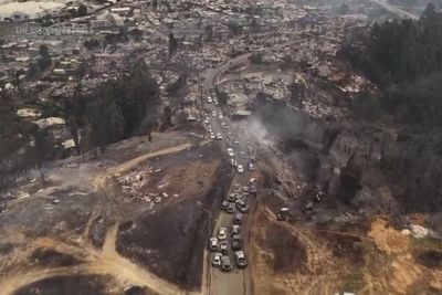 Chile wildfires: Aerial footage shows devastation as at least 18 killed