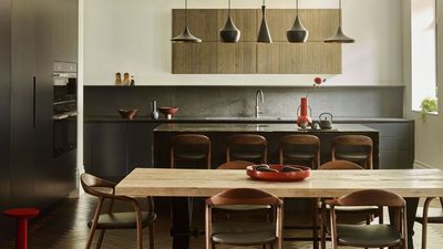 This Basement Kitchen's 'Unexpected' Pantry Door Detail Makes It Feel Much Bigger and Not "Like a Cave"