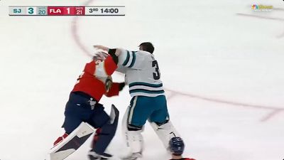 Sharks, Panthers Goaltenders Drop Gloves for First NHL Goalie Fight Since 2020