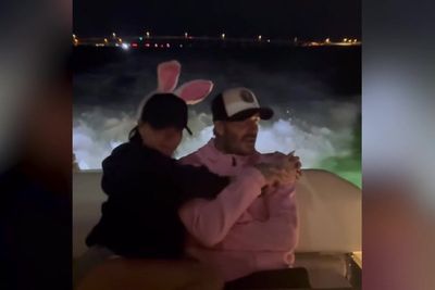 David and Victoria Beckham recreate viral Islands in the Stream dance on speedboat in Miami