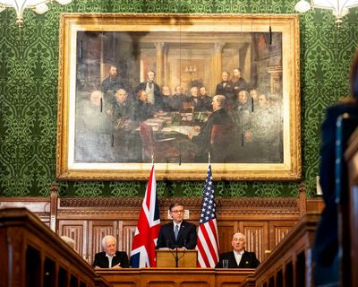 We’re all friends really? Trump’s not-so-useful idiot Mike Johnson drops in on MPs